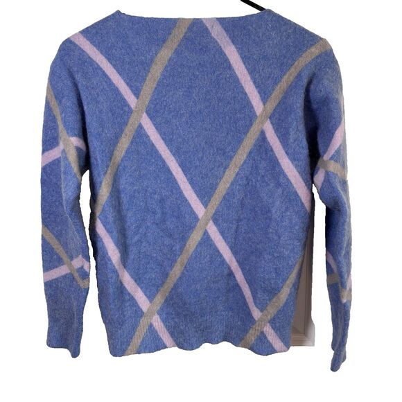 Bianco & Blu Mohair/Wool Blend Blue&Pink Knit Sweater Size Medium made in Italy - Picture 5 of 15